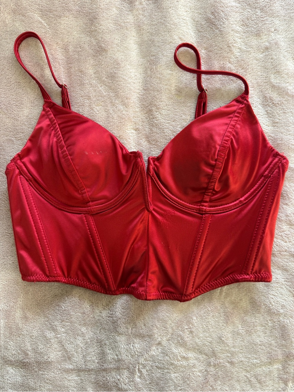 Garage Red Crop Top Corset